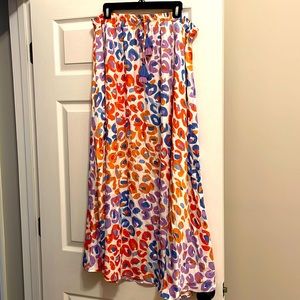 Farm Rio Animal Print Maxi Skirt with Tassel Tie